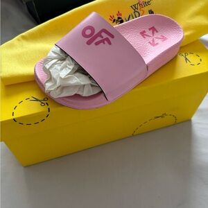 Pink Off-White Style Slide Sandal